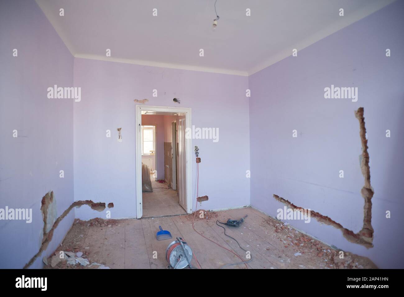 Sanierung einer Altbauwohnung - Renovation of an old flat Stock Photo