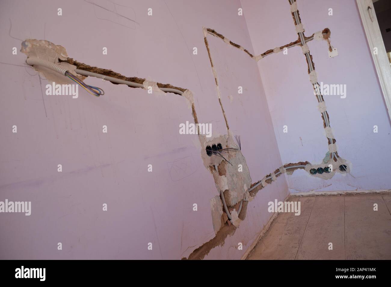 Sanierung einer Altbauwohnung - Renovation of an old flat Stock Photo