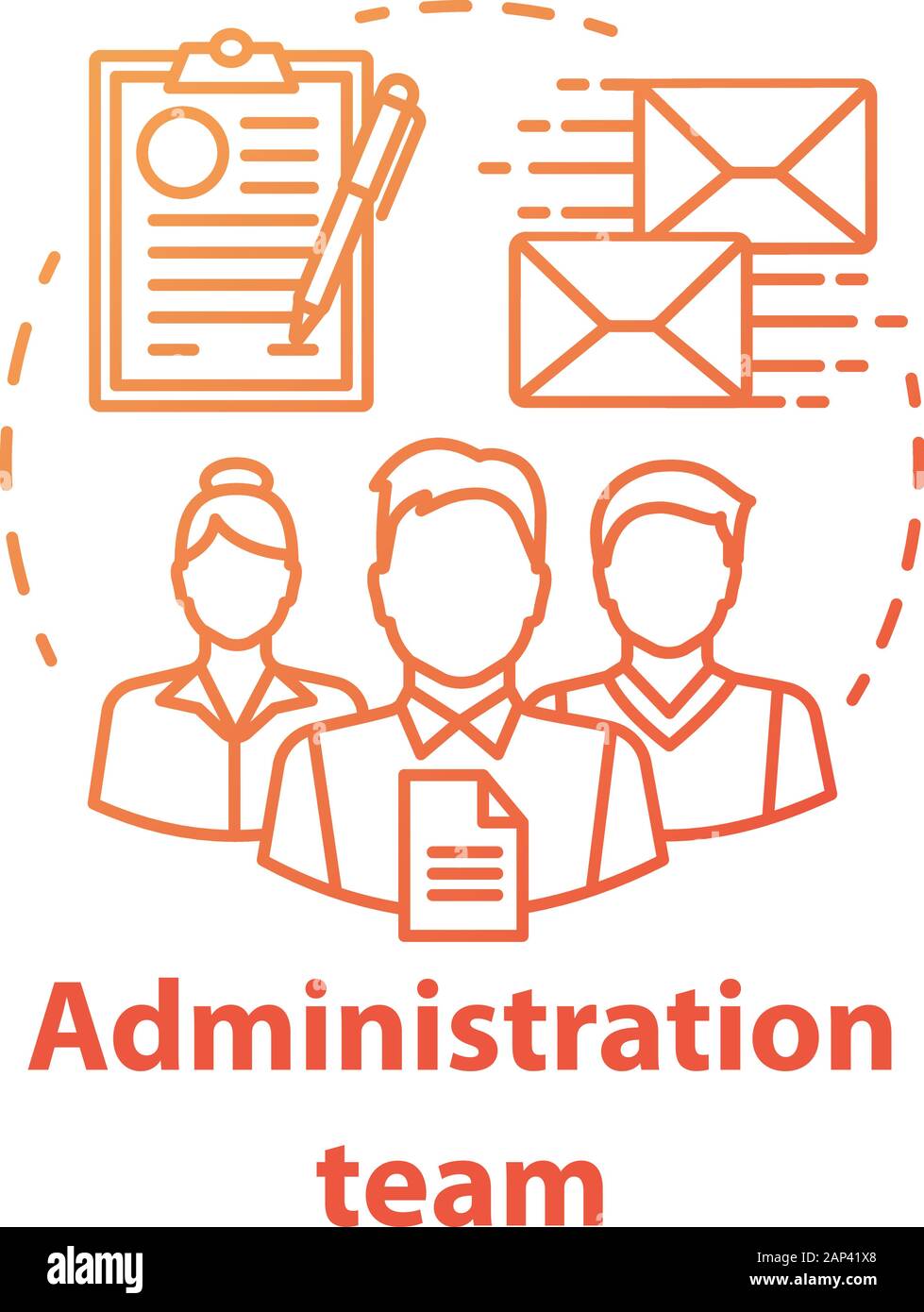 Administration team concept icon. Organization department idea thin