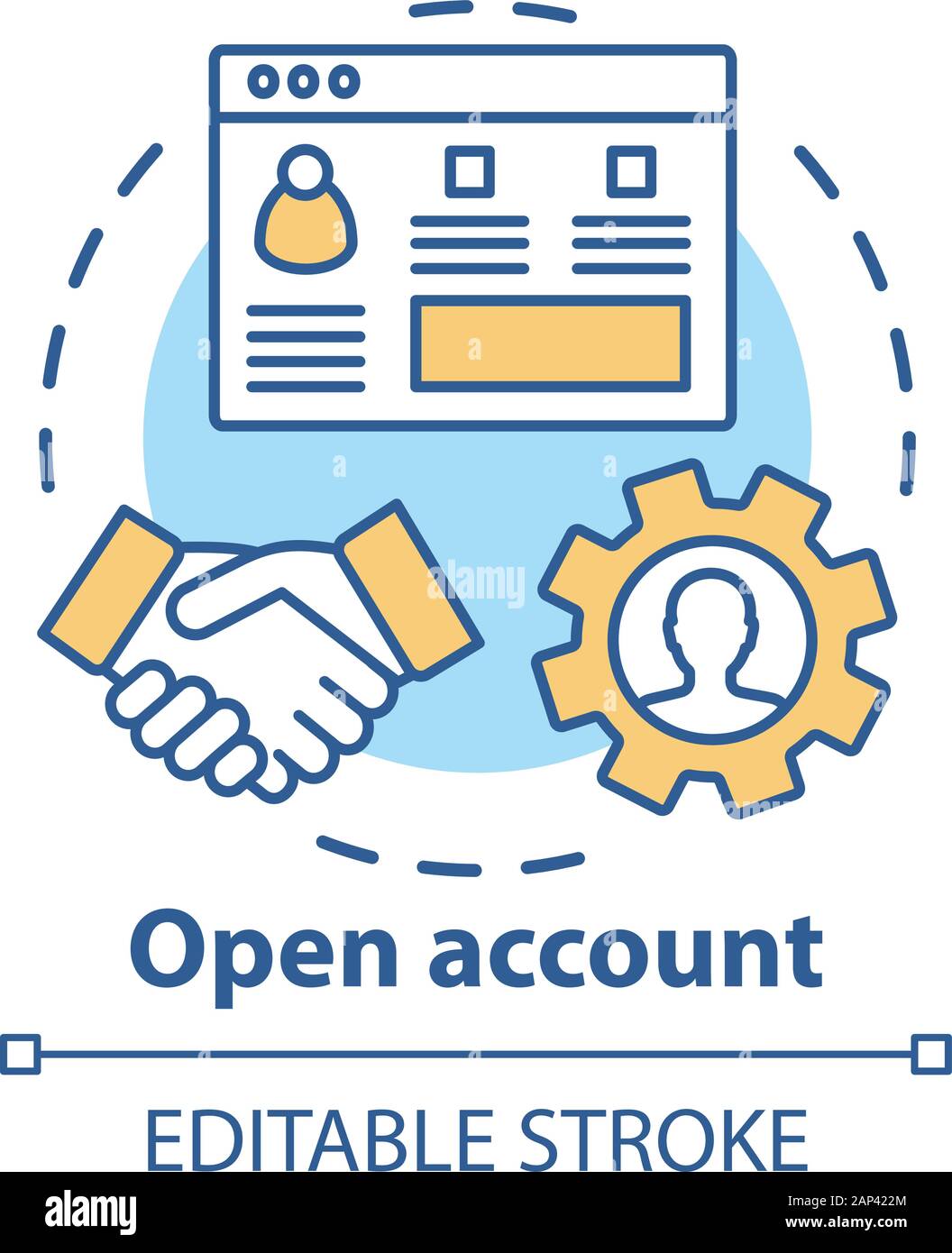 Open bank account concept icon. Savings idea thin line