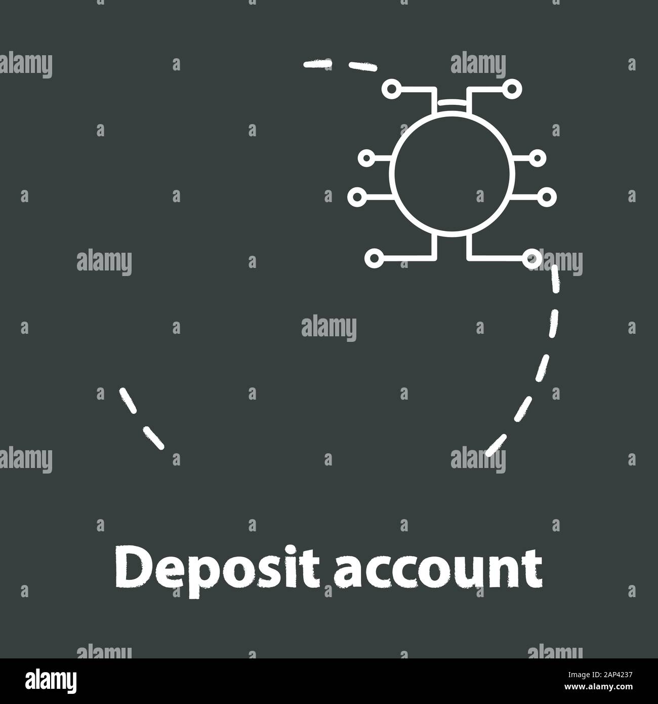 Deposit account chalk concept icon. Savings idea. Banking plan ...