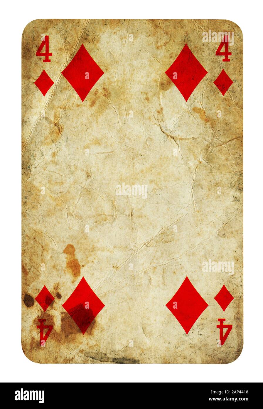 4 of diamonds card hi-res stock photography and images - Alamy