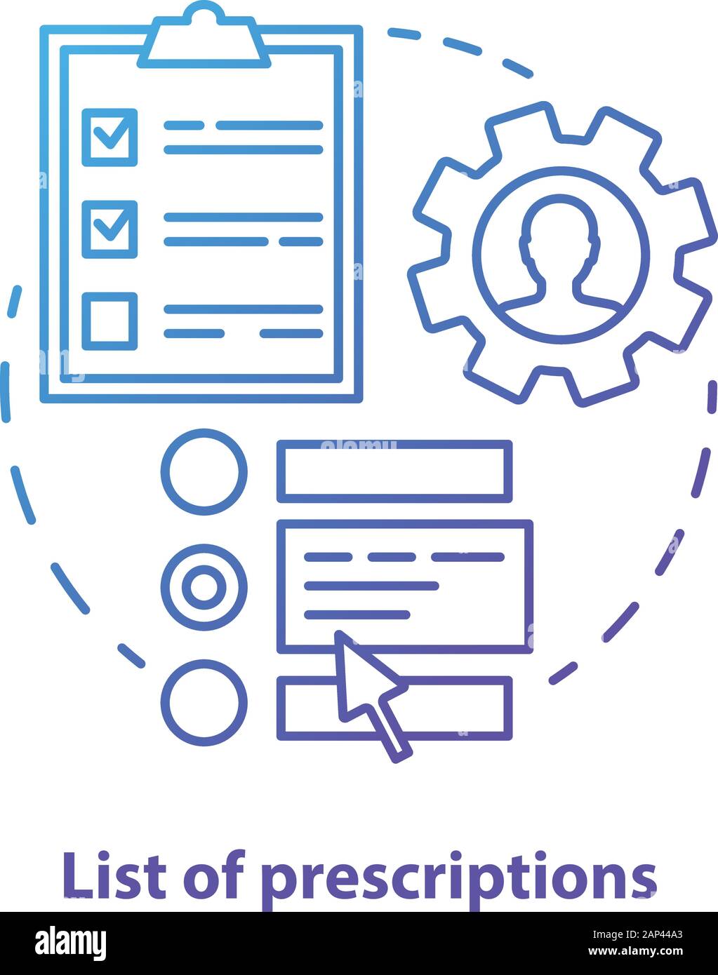 List of prescriptions concept icon. Memo, notes idea thin line