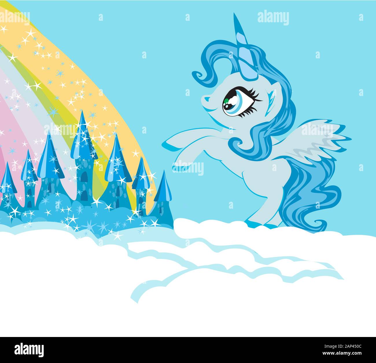 Card with a cute unicorn Stock Photo - Alamy