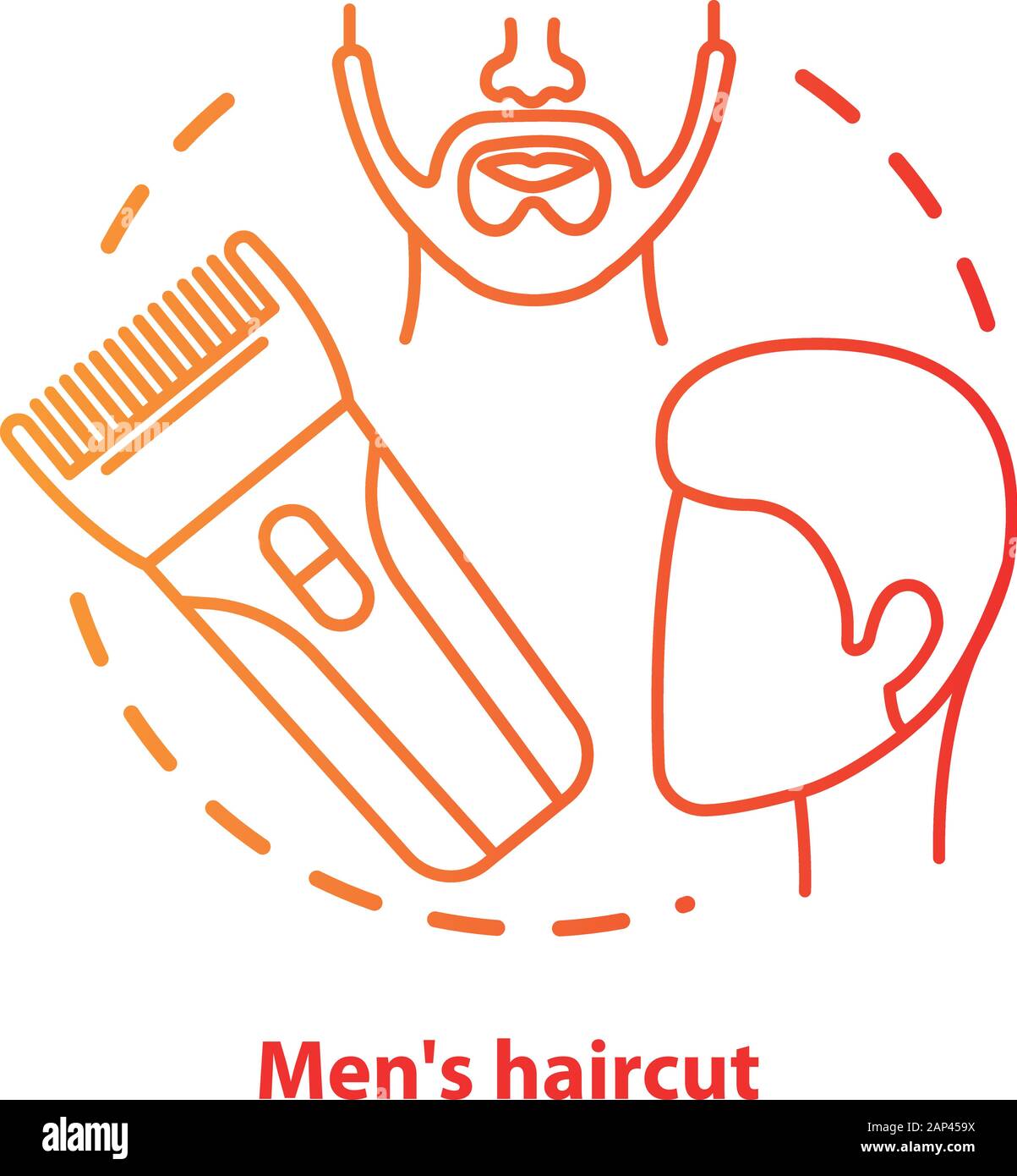 Men Haircut Concept Icon Barbershop Idea Thin Line Illustration