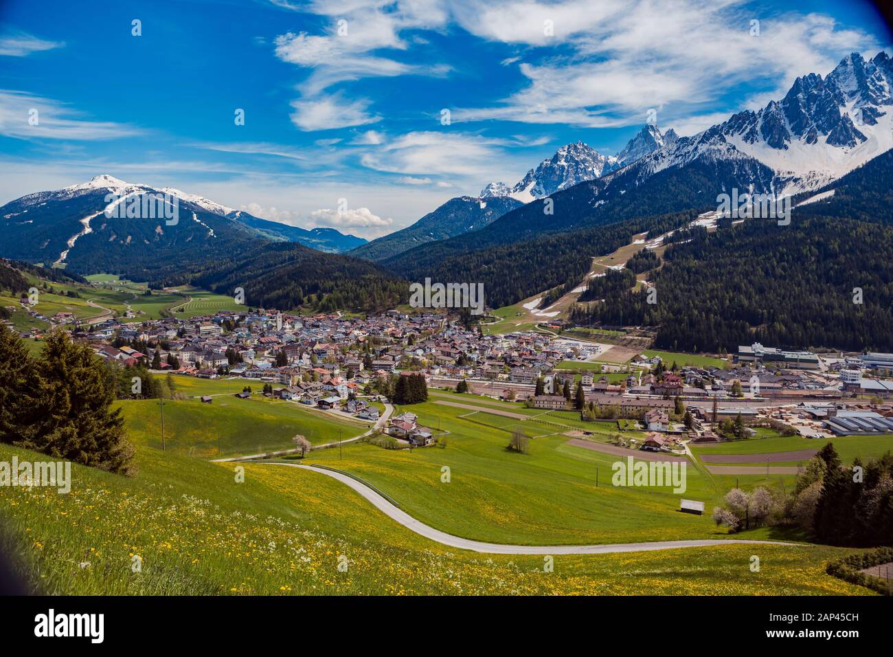 Hochpustertal valley area near Innichen in South Tirol, Italy Stock Photo