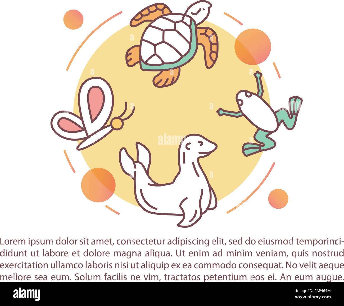 Zoological park article page vector template. Oceanarium animals ...