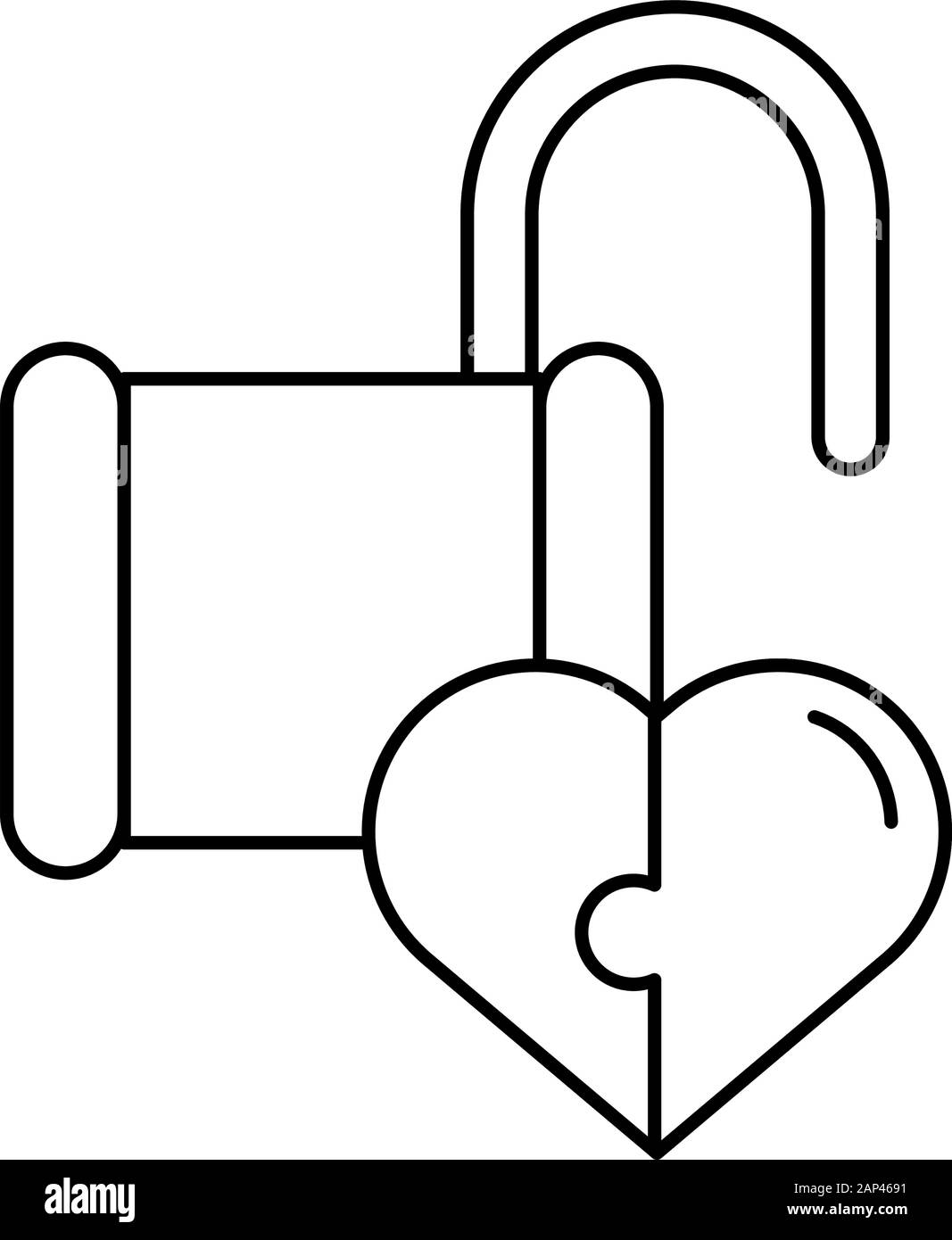 happy valentines day heart padlock Stock Vector Image & Art - Alamy