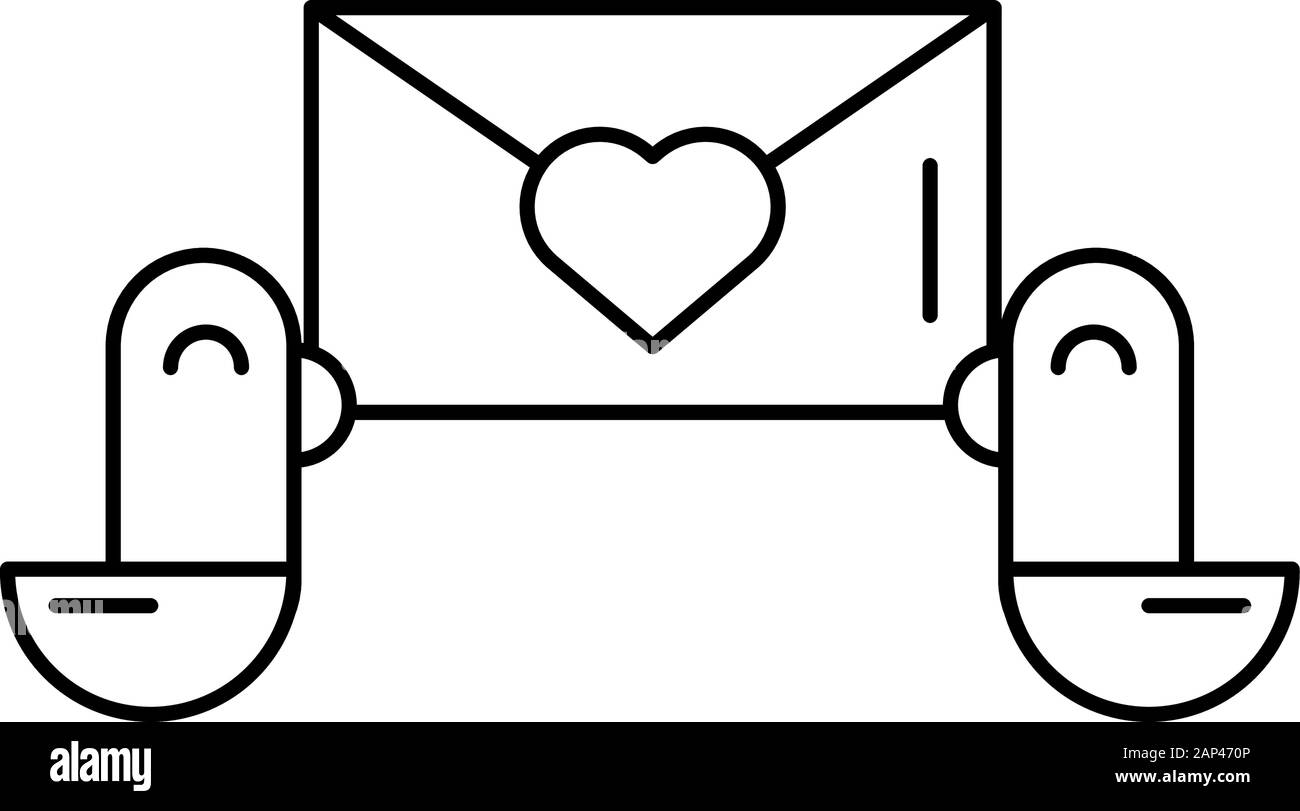 happy valentines day envelope with heart Stock Vector Image & Art - Alamy