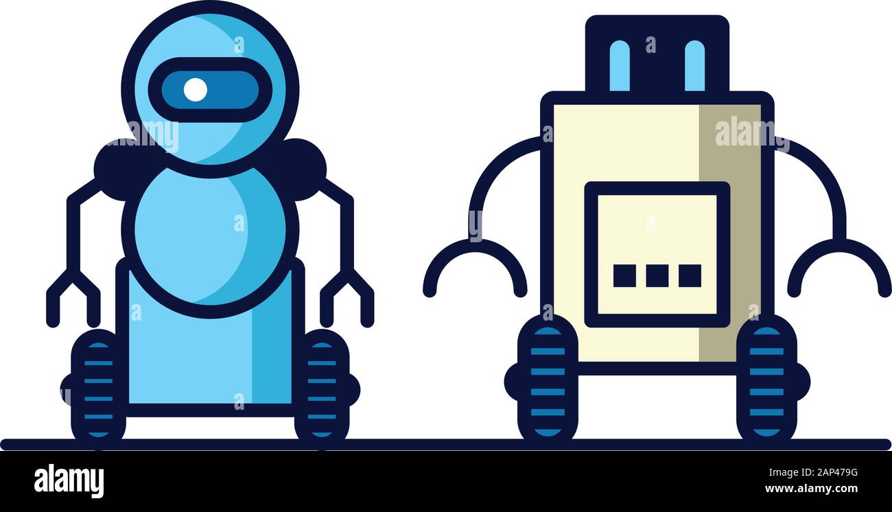 couple of robots technology icons Stock Vector Image & Art - Alamy