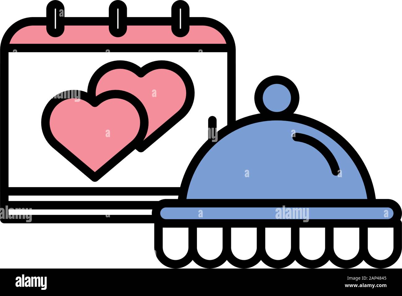 happy valentines day calendar with hearts Stock Vector Image & Art - Alamy