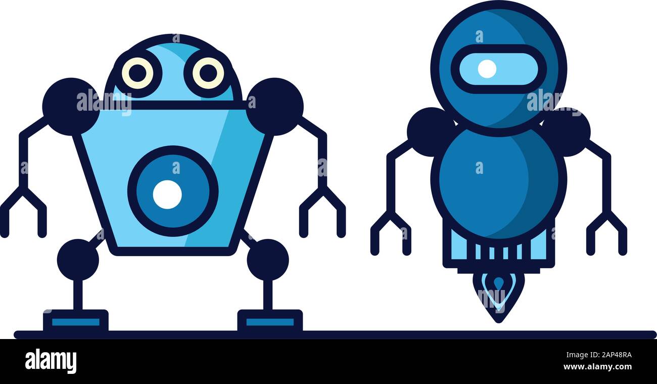 couple of robots technology icons Stock Vector Image & Art - Alamy