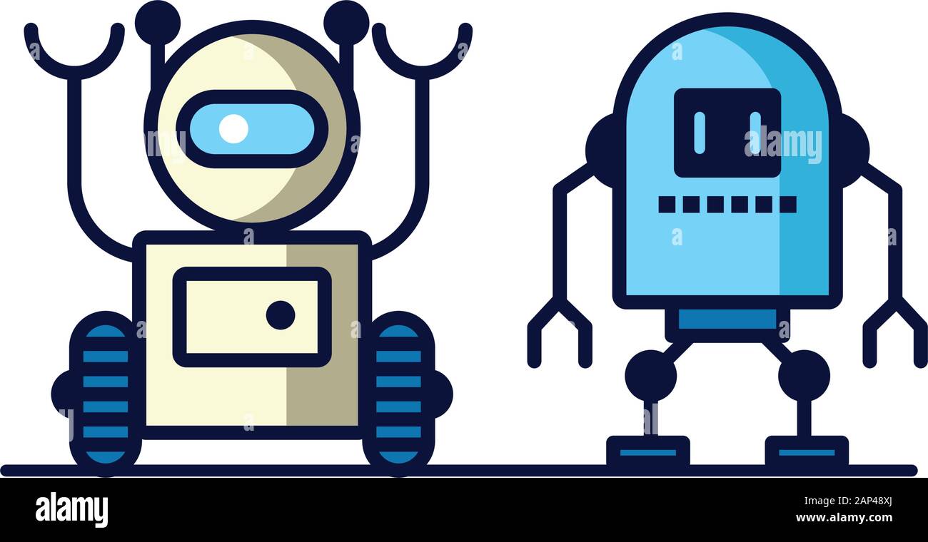 couple of robots technology icons Stock Vector Image & Art - Alamy