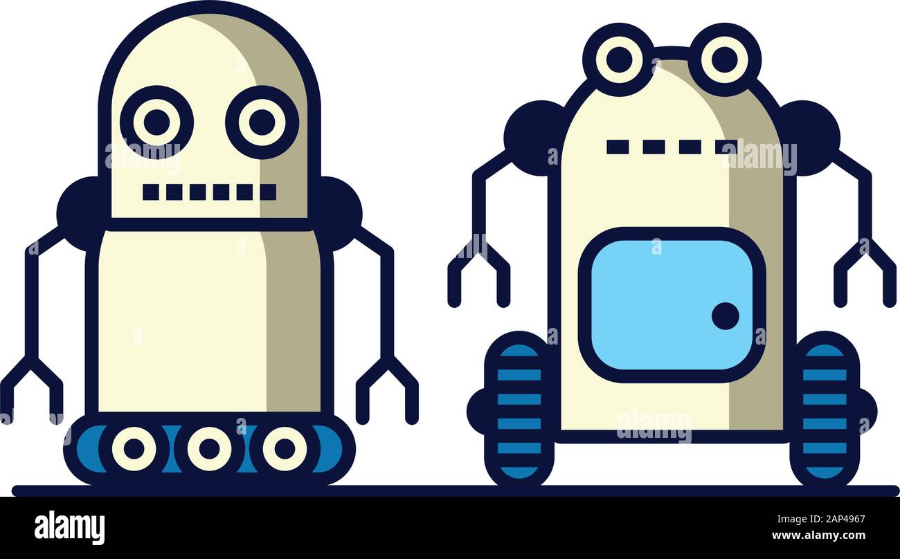 couple of robots technology icons Stock Vector Image & Art - Alamy