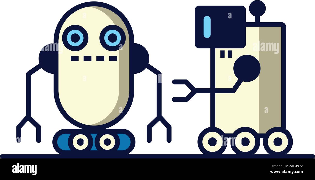 couple of robots technology icons Stock Vector Image & Art - Alamy