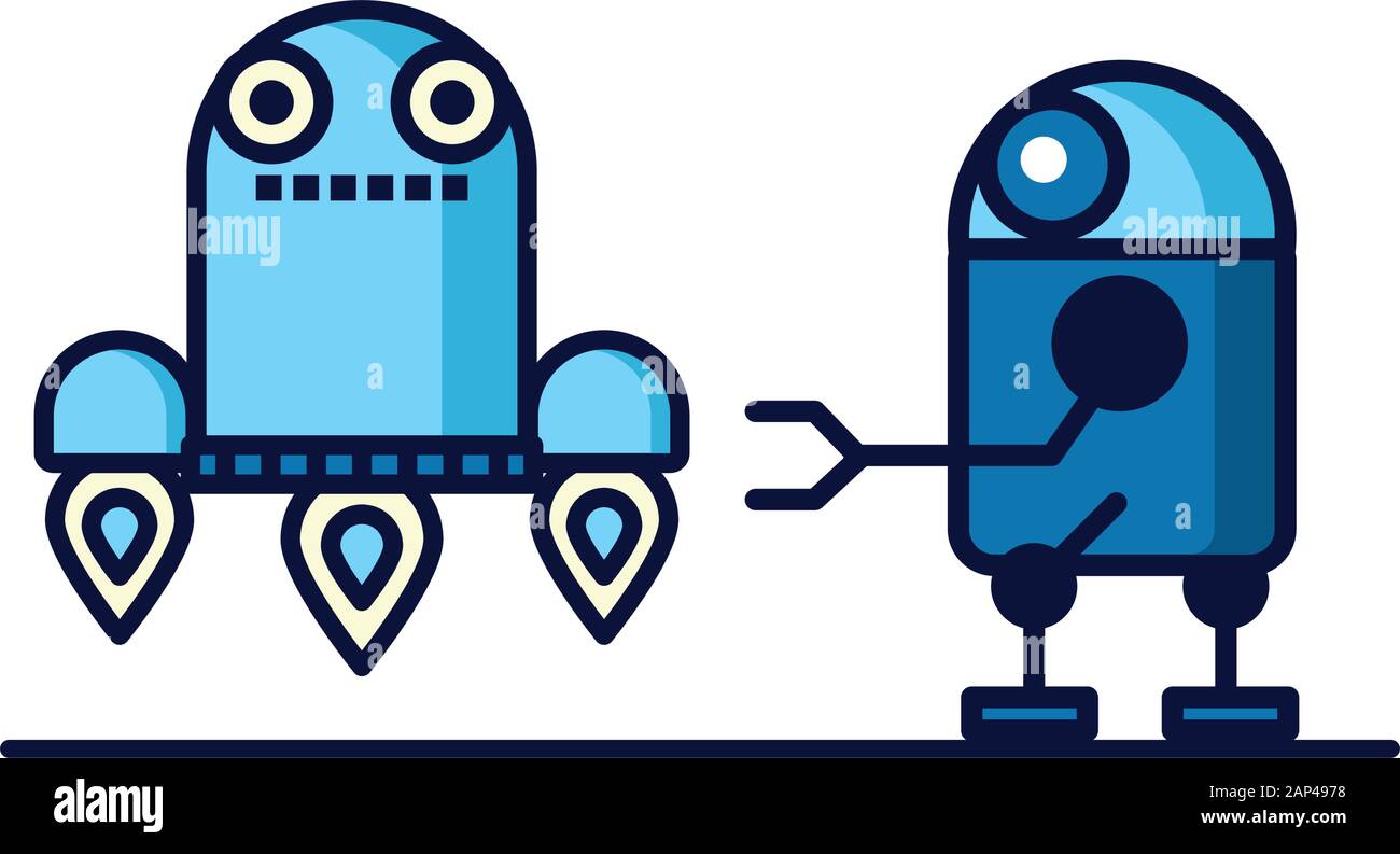 couple of robots technology icons Stock Vector Image & Art - Alamy