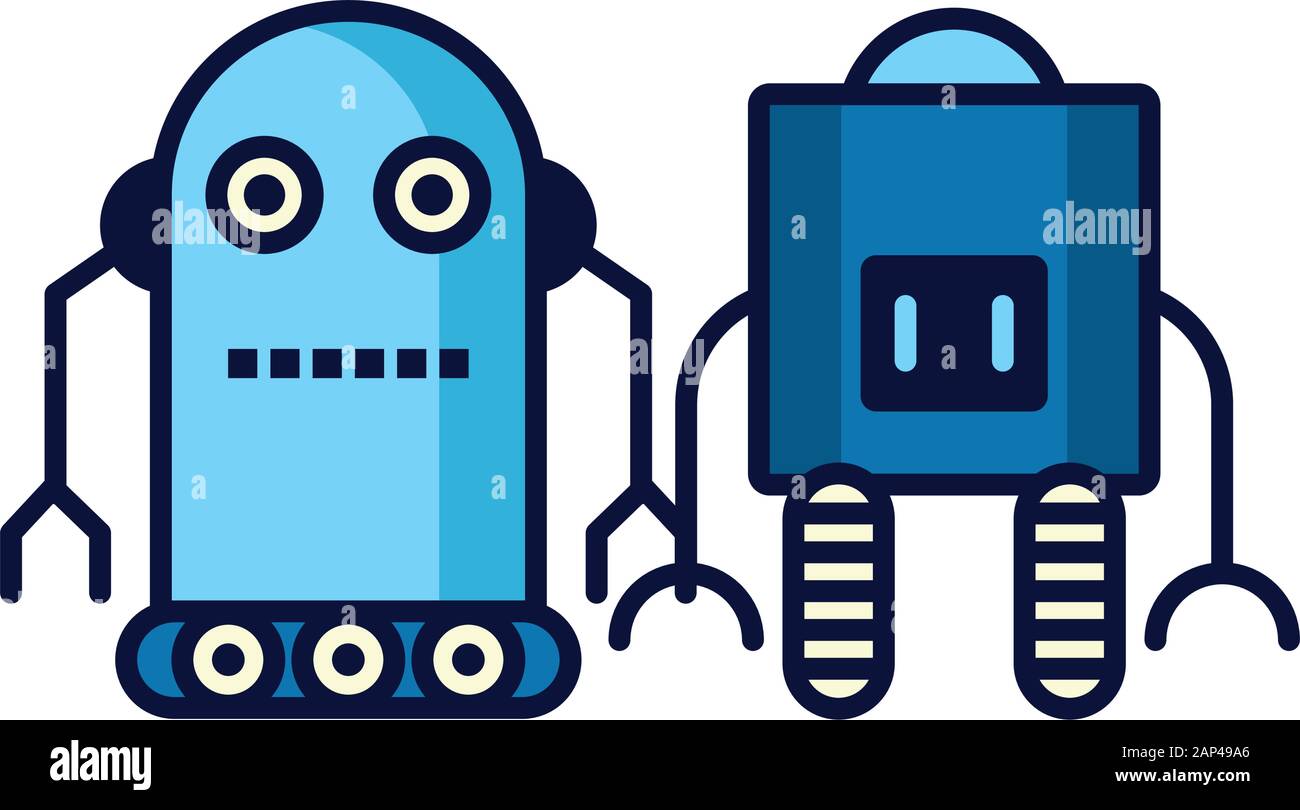 couple of robots technology icons Stock Vector Image & Art - Alamy