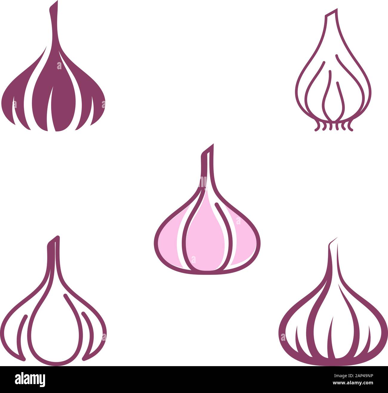 Garlic vector icon illustration design template Stock Vector Image ...