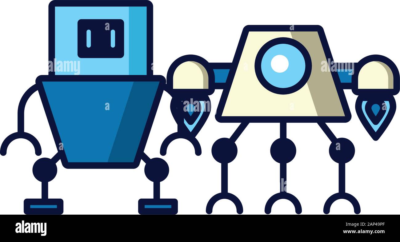 couple of robots technology icons Stock Vector Image & Art - Alamy
