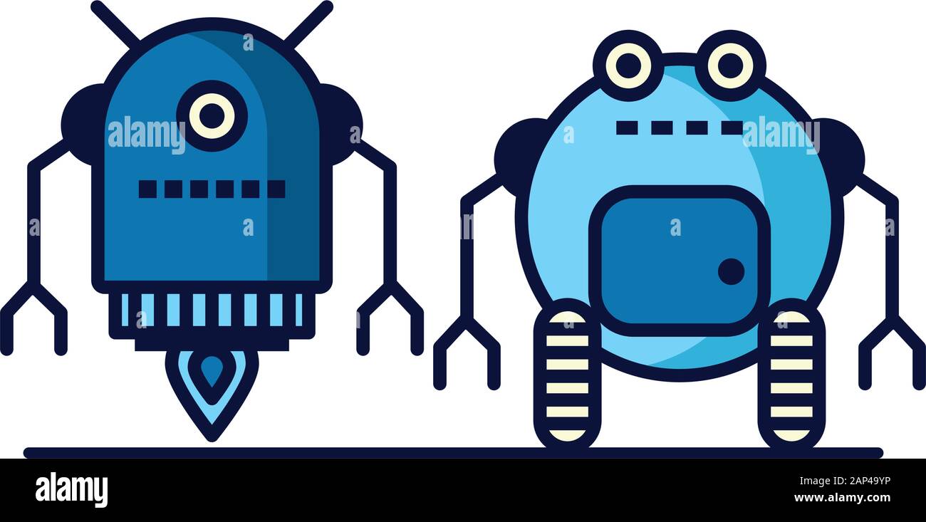 couple of robots technology icons Stock Vector Image & Art - Alamy