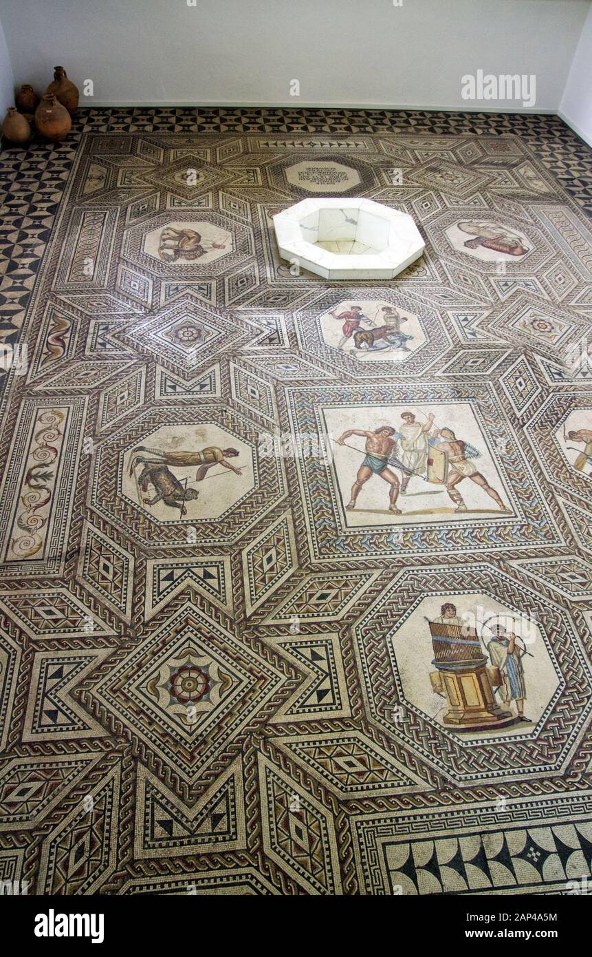 Mosaics from the Roman Villa at Nennig Stock Photo