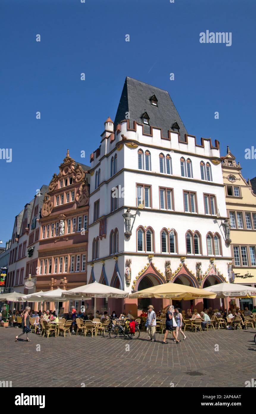 The Rathaus and Ratskeller restaurant Trier Stock Photo