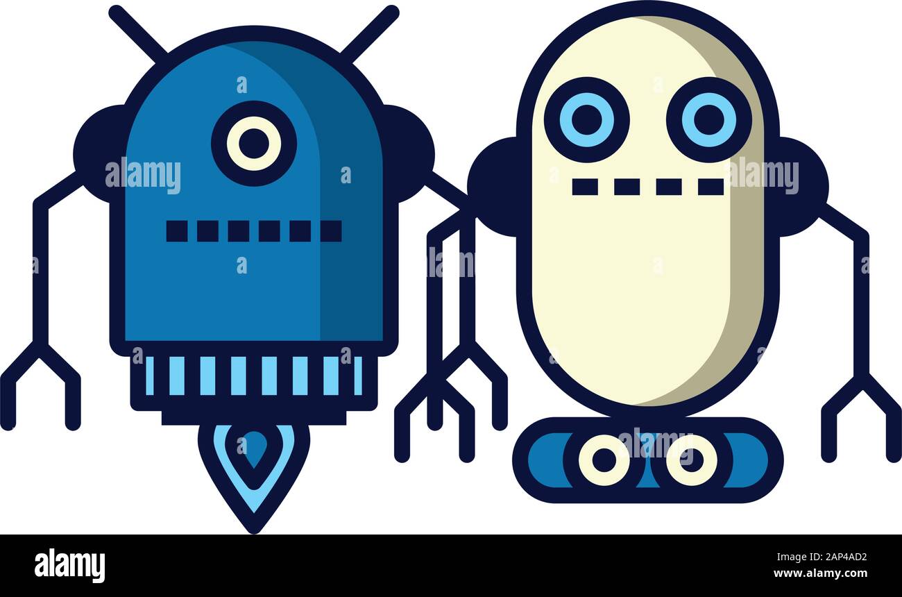couple of robots technology icons Stock Vector Image & Art - Alamy