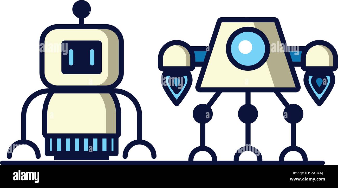 couple of robots technology icons Stock Vector Image & Art - Alamy
