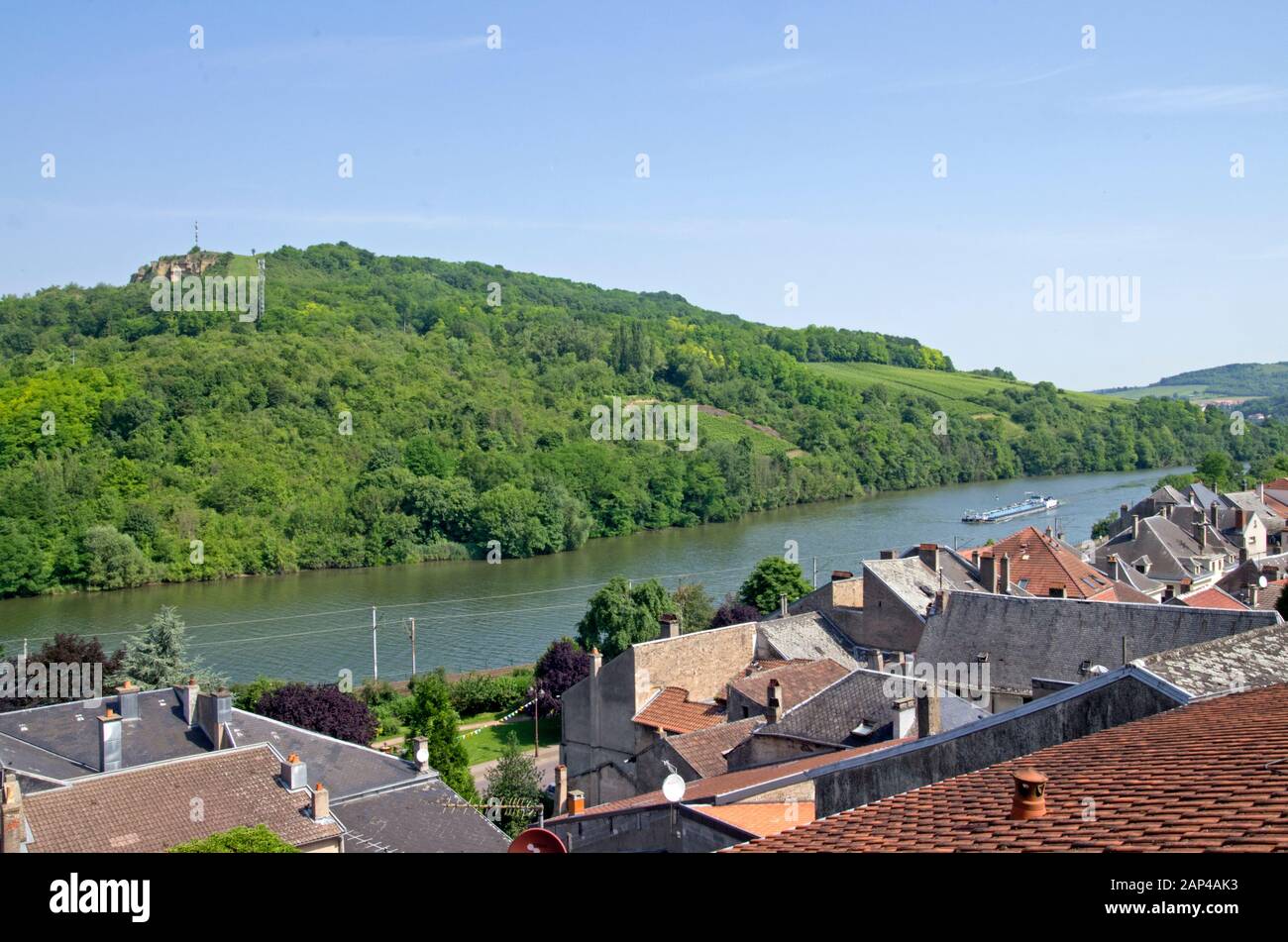 View from the castle at Sierck-les-Bains Stock Photo