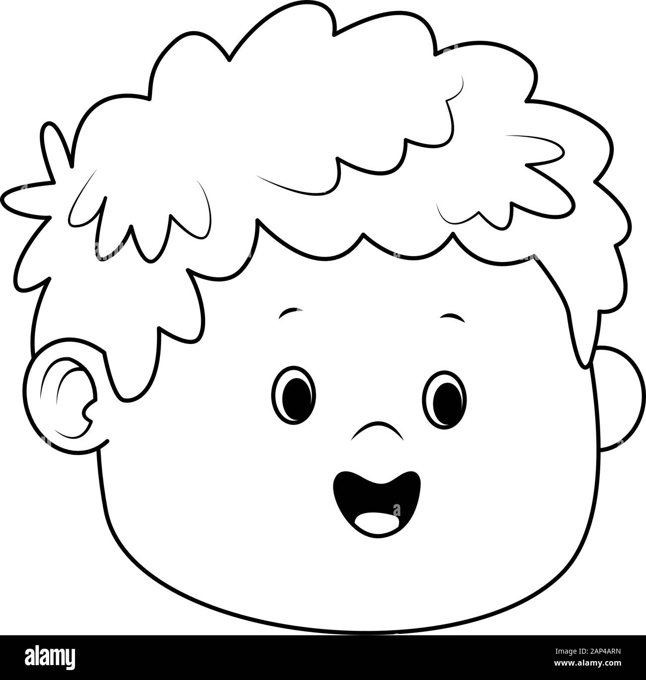cartoon cute boy face icon, flat design Stock Vector Image & Art - Alamy