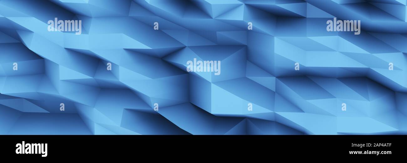 Blue Chaotic Cubes Wall Background Panorama High Resolution Images, Photos, Reviews