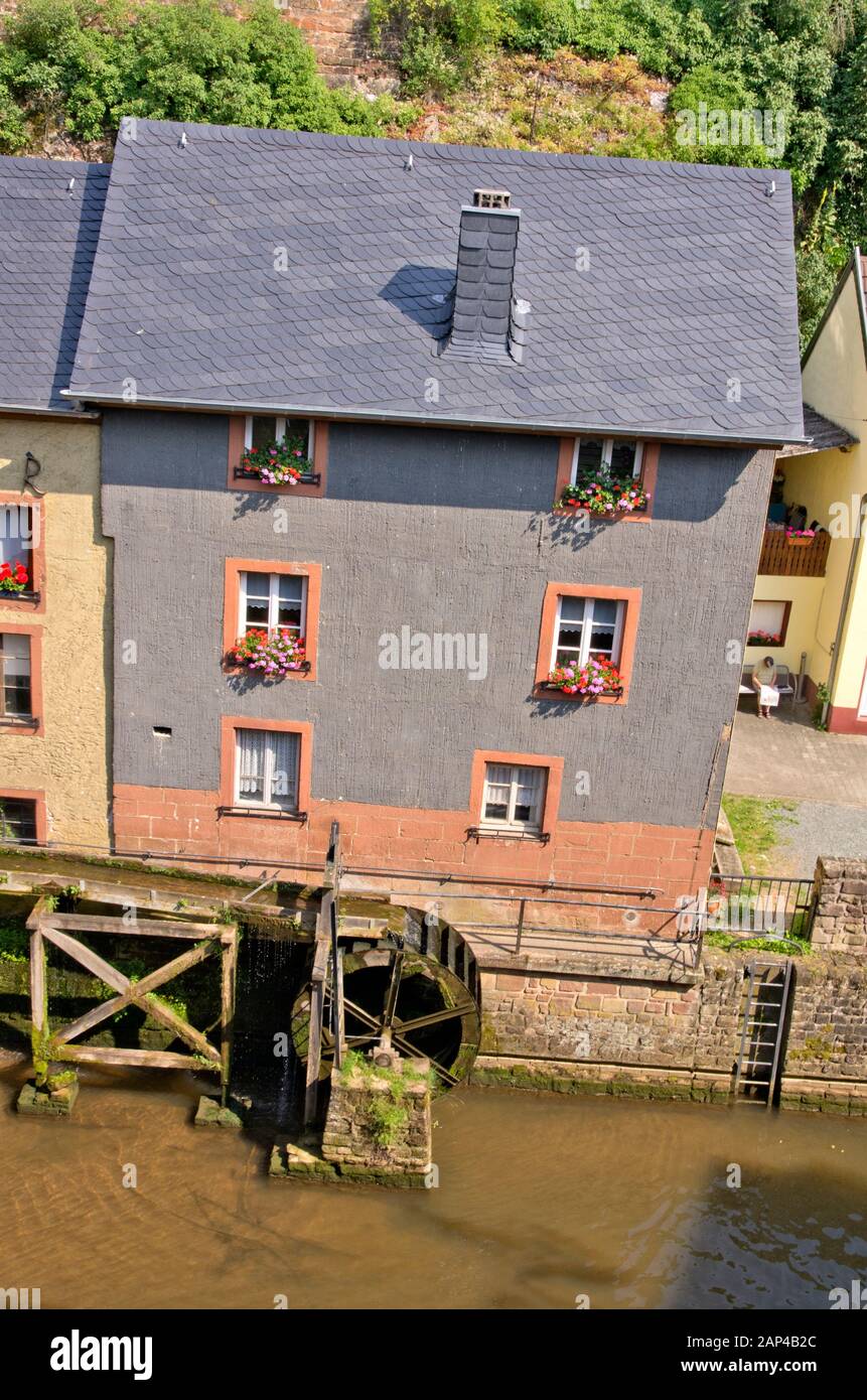 Watermill in Saarburg, Germany Stock Photo