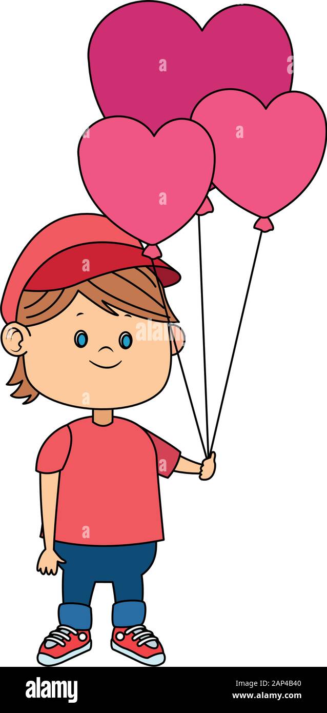 cartoon boy with heart balloons icon Stock Vector Image & Art - Alamy cartoon boy with heart balloons icon Stock Vector Image & Art - Alamy