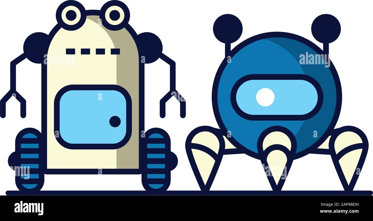 couple of robots technology icons Stock Vector Image & Art - Alamy