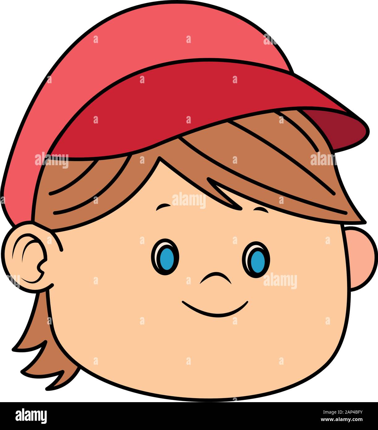 cartoon boy face wearing a cap Stock Vector Image & Art - Alamy