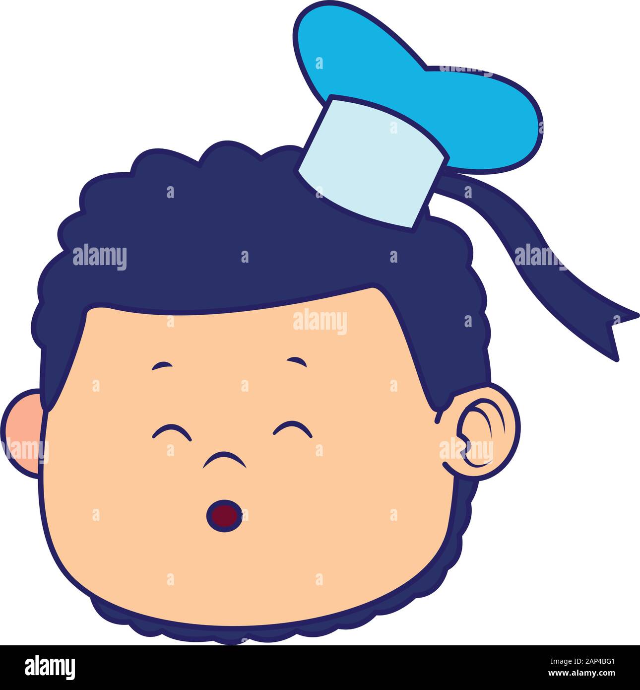 cartoon boy with cute little hat icon Stock Vector Image & Art - Alamy
