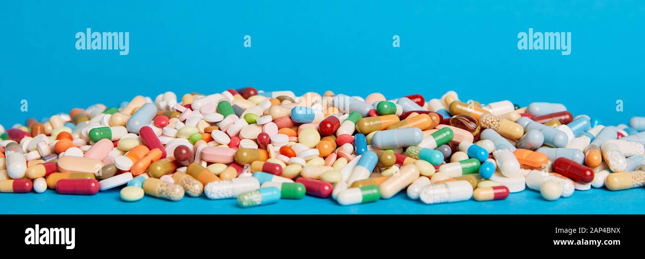 File Header Medication Background header with colorful medication and copy space Stock Photo ...
