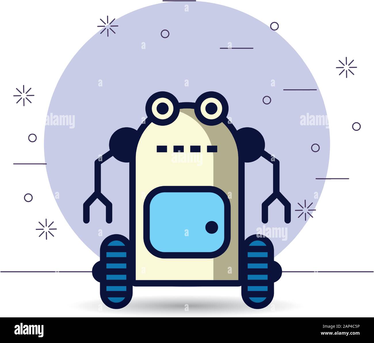 robot with wheel technology icon Stock Vector Image & Art - Alamy