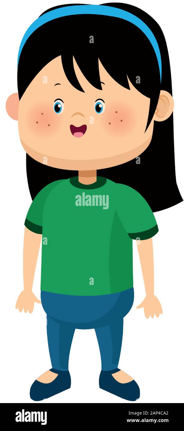 Cartoon Girl Wearing Casual Clothes Stock Vector Image Art Alamy