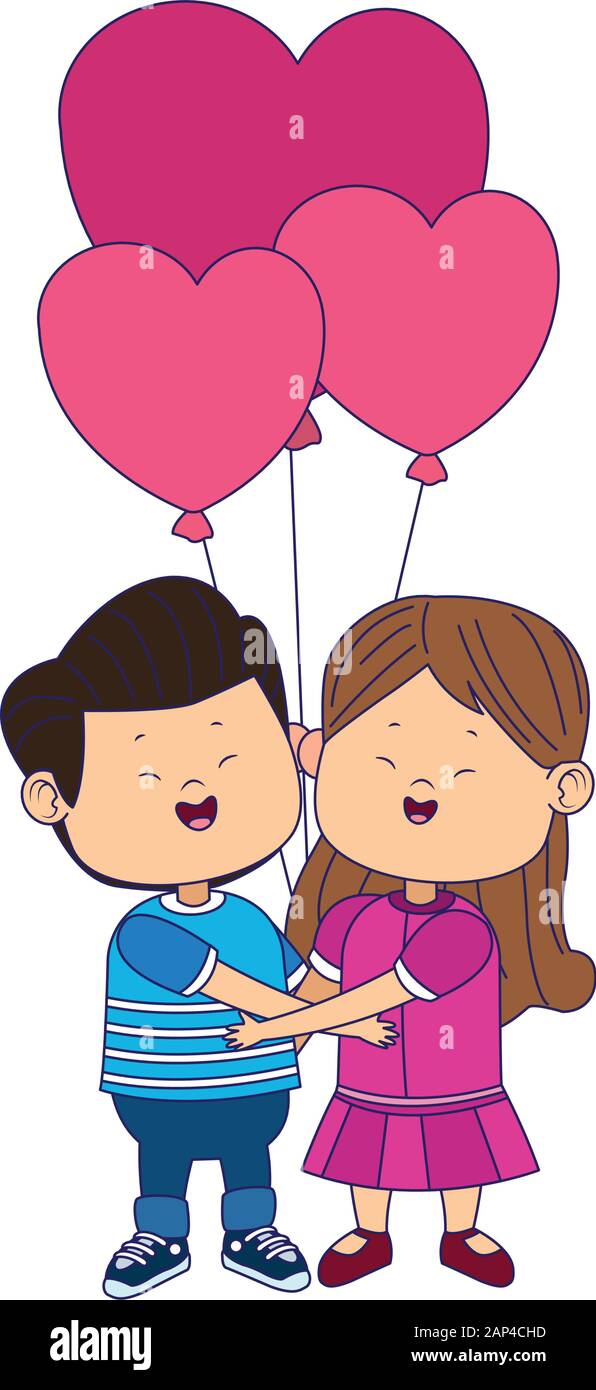 Happy Girl And Boy In Love With Hearts Balloons Stock Vector Image Art Alamy Happy Girl And Boy In Love With Hearts Balloons Stock Vector Image Art Alamy