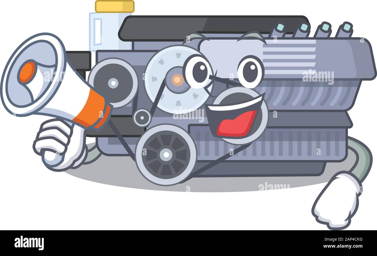 An icon of combustion engine having a megaphone Stock Vector Image ...
