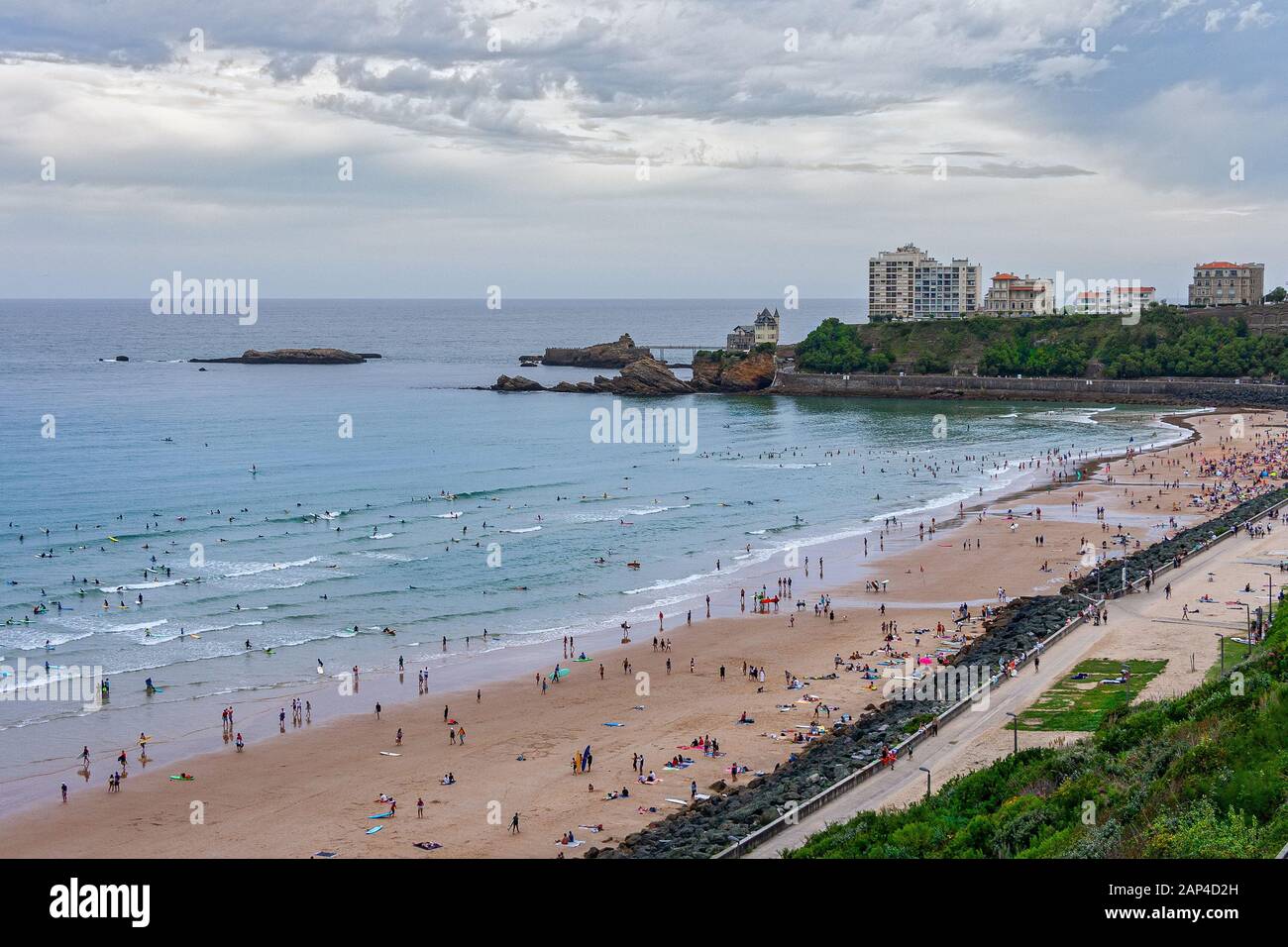 beach Côte des Basques. Biarritz, France Stock Photo