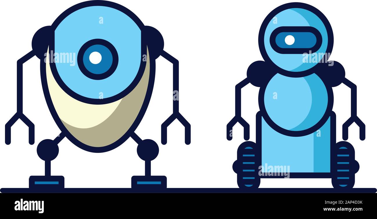 couple of robots technology icons Stock Vector Image & Art - Alamy