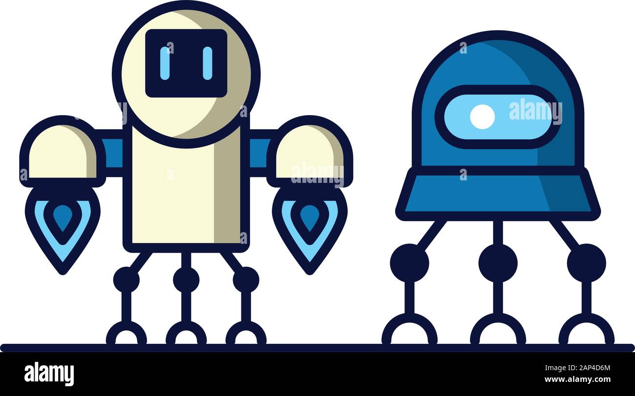 couple of robots technology icons Stock Vector Image & Art - Alamy