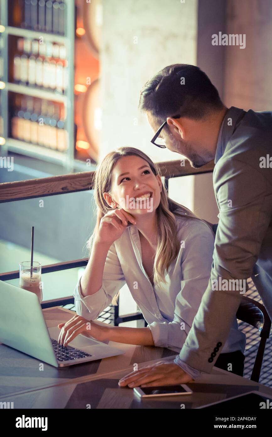 Programmers working in a software developing company office Stock Photo