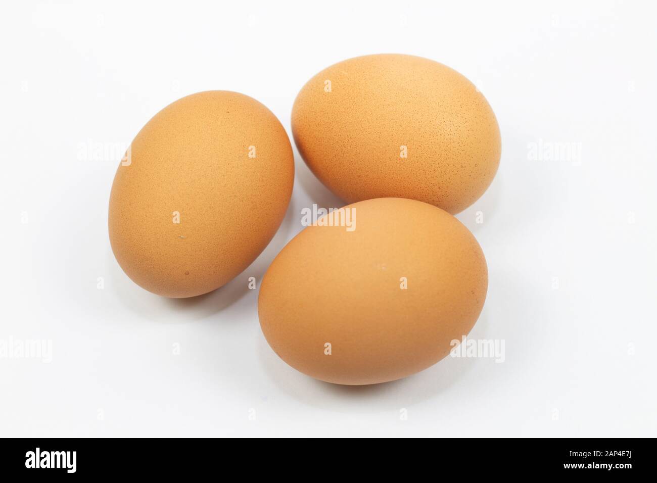 three eggs isolated on white background Stock Photo