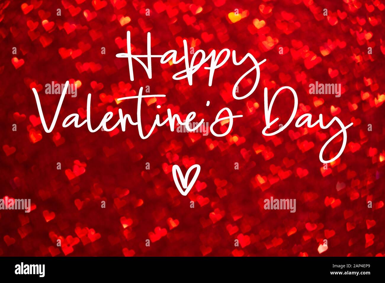 Abstract light, red bokeh pattern in heart shape. St Valentines Day ...