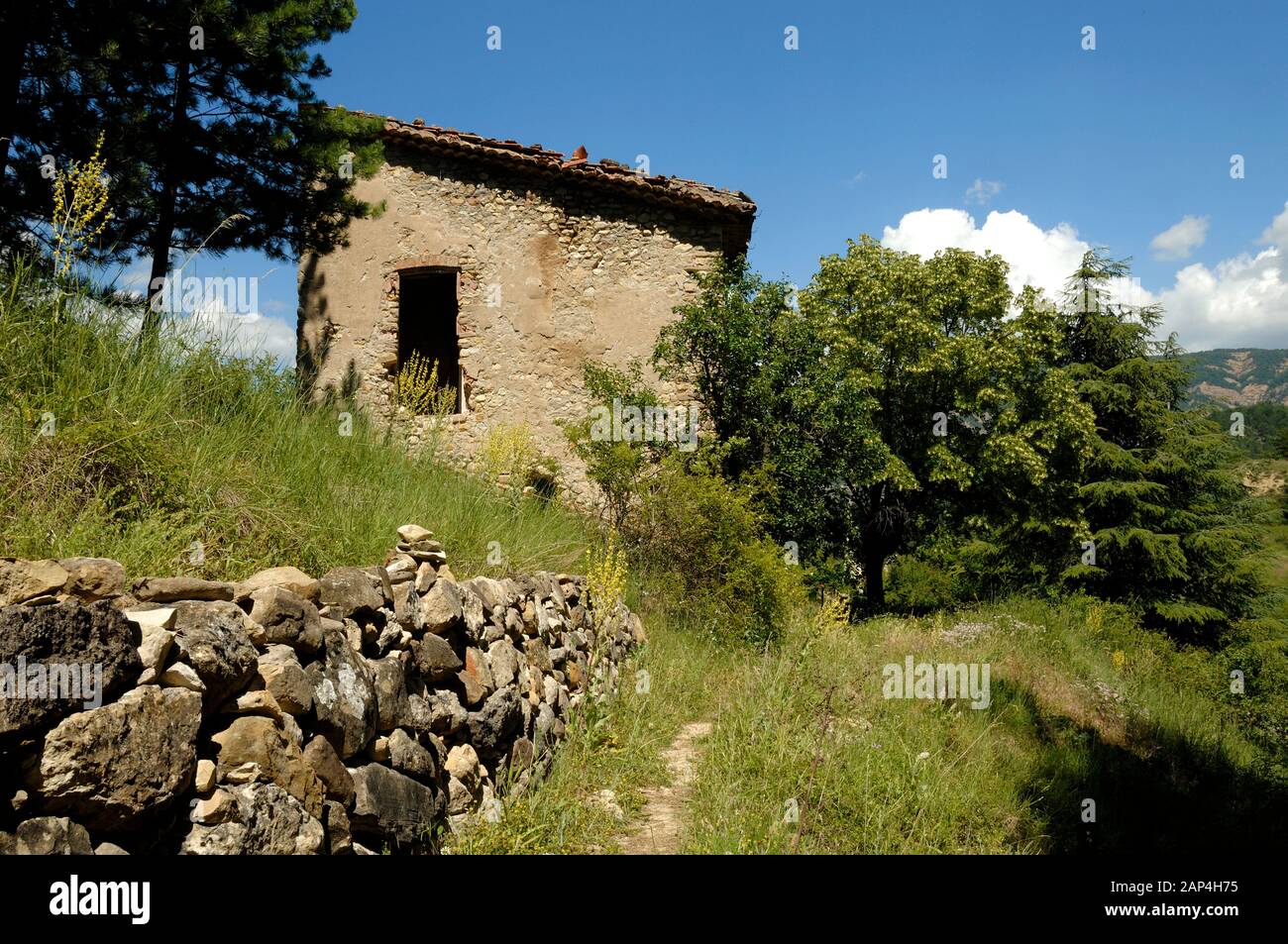 Abandoned Village or Ruined Village of Saint Symphorien in the Alpes-de-Haute-Provence Provence France Stock Photo