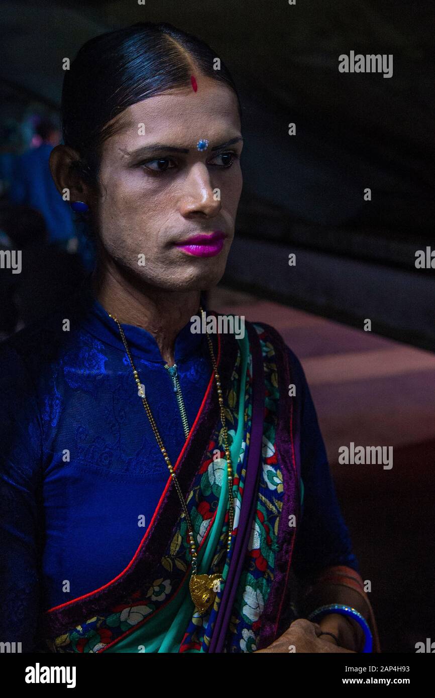 Portrait Of Indian Hijra Transgender In Mumbai India Stock Photo - Alamy