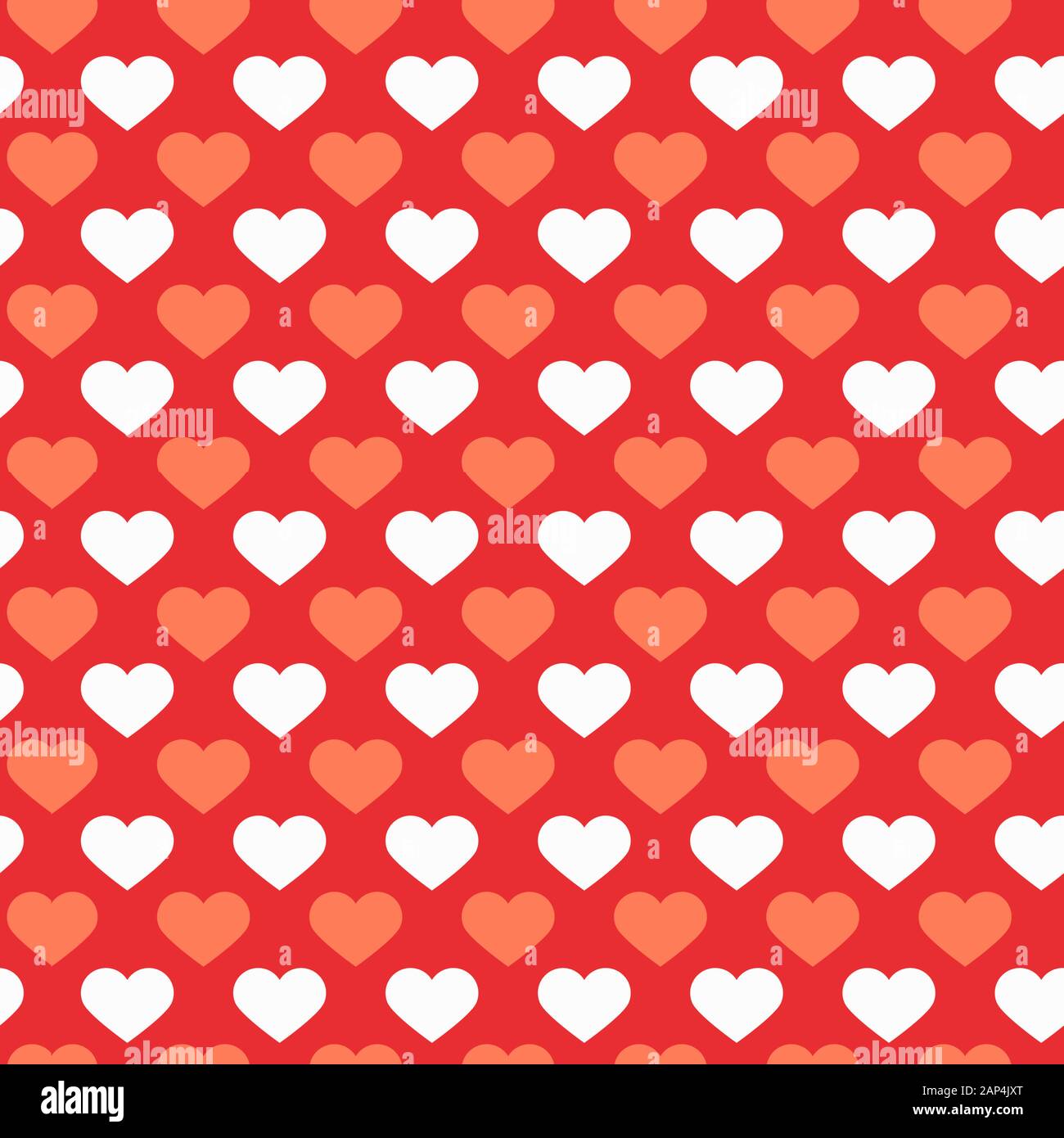 Seamless patterns with pink and white hearts, polka dot. Seamless background with hearts. Valentine's Day. Gift wrap, print, cloth, cute background fo Stock Photo